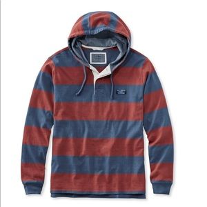 Llbean Men's Lakewashed® Rugby, Traditional Fit Long-Sleeve Hoodie Stripe